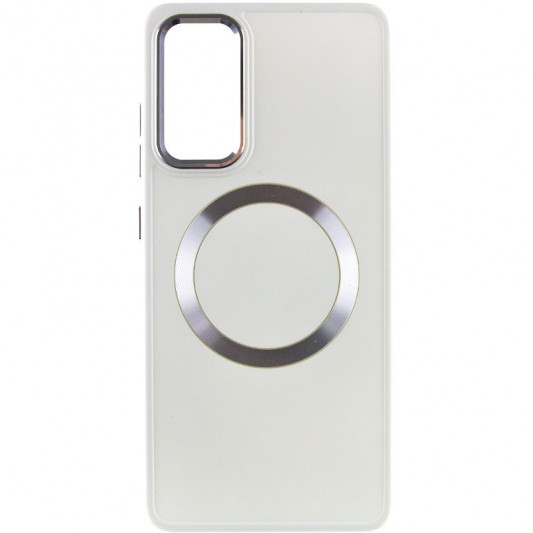 TPU чохол Bonbon Metal Style with MagSafe для Samsung Galaxy S22 Білий / White - зображення 1 