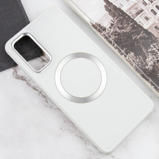 TPU чохол Bonbon Metal Style with MagSafe для Samsung Galaxy S22 Білий / White - зображення 3 