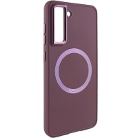 TPU чехол Bonbon Metal Style with MagSafe для Samsung Galaxy S22 Бордовый / Plum