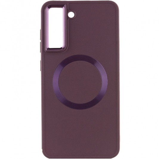 TPU чохол Bonbon Metal Style with MagSafe для Samsung Galaxy S22 Бордовий / Plum - зображення 1 
