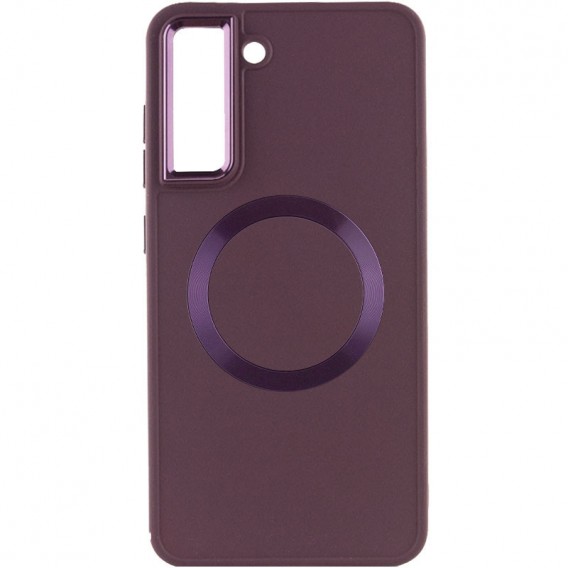 TPU чохол Bonbon Metal Style with MagSafe для Samsung Galaxy S22 Бордовий / Plum