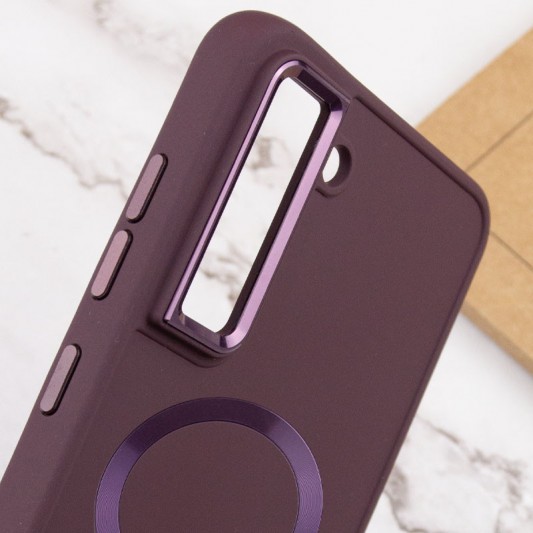 TPU чохол Bonbon Metal Style with MagSafe для Samsung Galaxy S22 Бордовий / Plum - зображення 4 