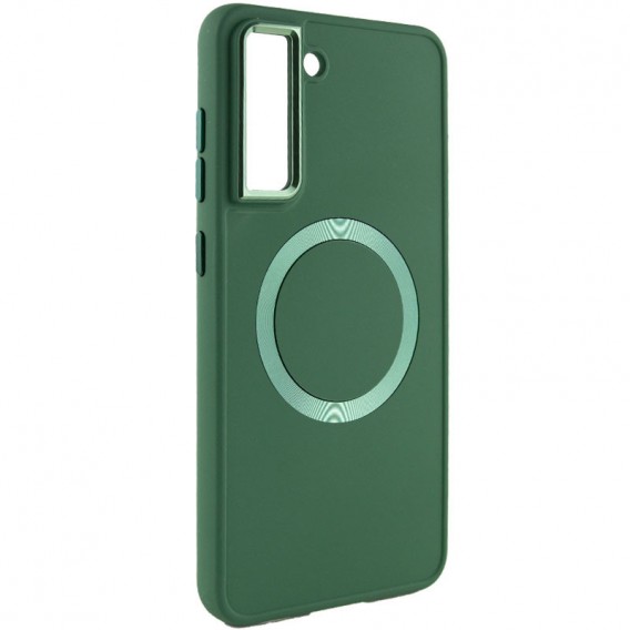 TPU чохол Bonbon Metal Style with MagSafe для Samsung Galaxy S22 Зелений / Army Green