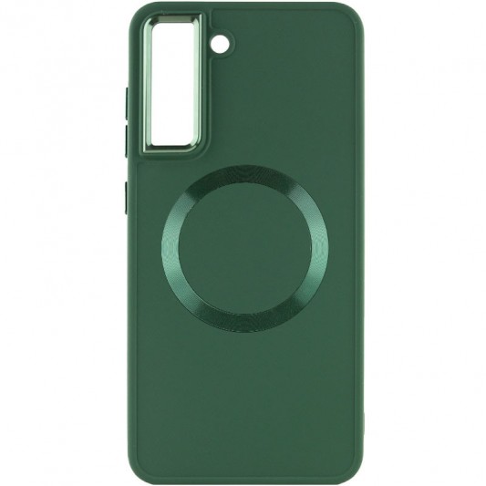 TPU чохол Bonbon Metal Style with MagSafe для Samsung Galaxy S22 Зелений / Army Green - зображення 1 