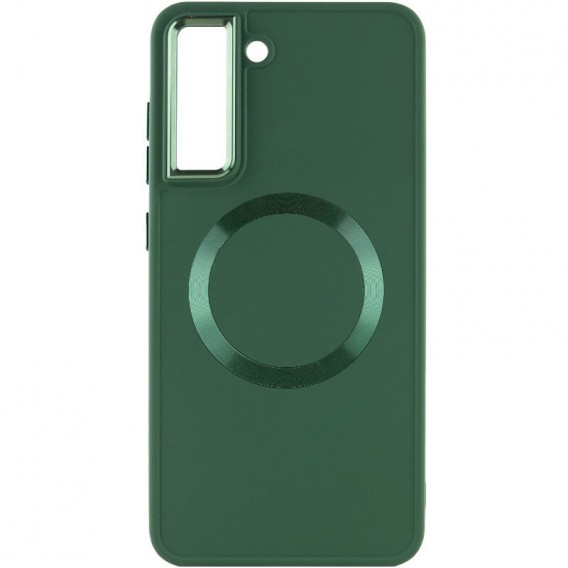 TPU чохол Bonbon Metal Style with MagSafe для Samsung Galaxy S22 Зелений / Army Green