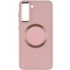 TPU чохол Bonbon Metal Style with MagSafe для Samsung Galaxy S22 Рожевий / Light Pink