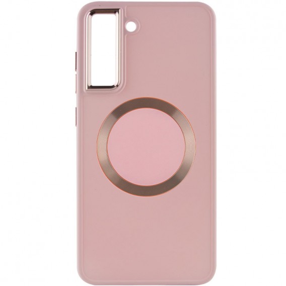 TPU чохол Bonbon Metal Style with MagSafe для Samsung Galaxy S22 Рожевий / Light Pink