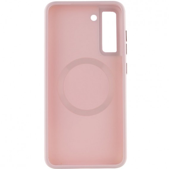 TPU чохол Bonbon Metal Style with MagSafe для Samsung Galaxy S22 Рожевий / Light Pink