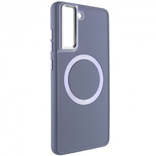 TPU чехол Bonbon Metal Style with MagSafe для Samsung Galaxy S22 Серый / Lavender