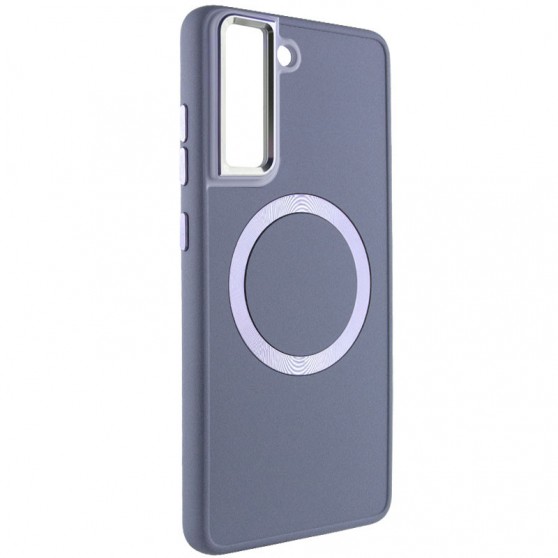 TPU чехол Bonbon Metal Style with MagSafe для Samsung Galaxy S22 Серый / Lavender