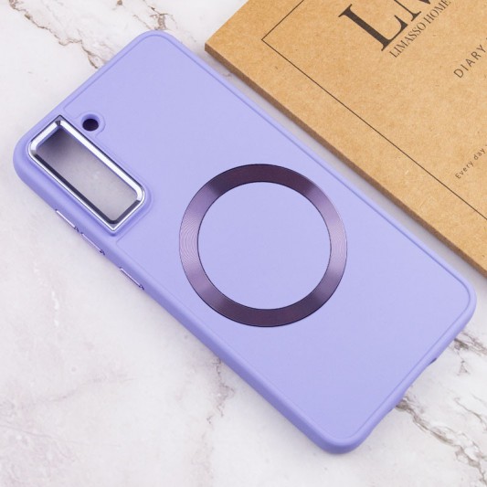 TPU чехол Bonbon Metal Style with MagSafe для Samsung Galaxy S22 Сиреневый / Dasheen - изображение 3