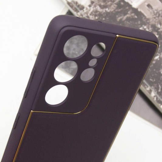 Шкіряний чохол Xshield для Samsung Galaxy S21 Ultra Фіолетовий / Dark Purple - зображення 4 