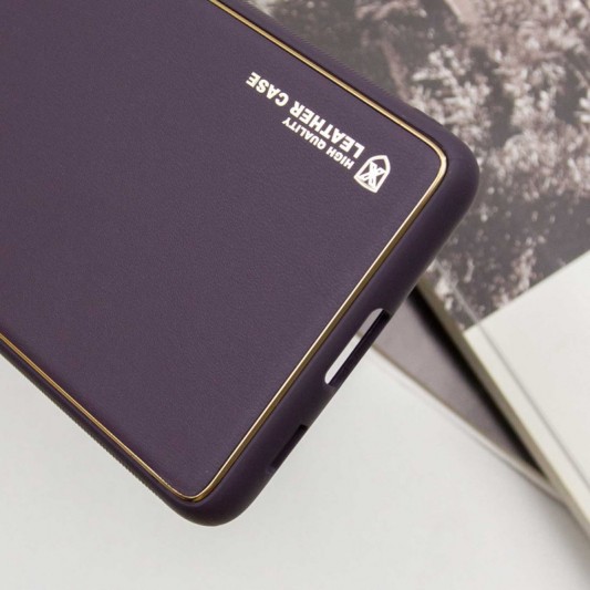 Шкіряний чохол Xshield для Samsung Galaxy S21 Ultra Фіолетовий / Dark Purple - зображення 5 