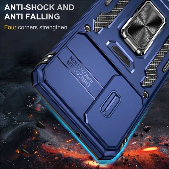 Ударопрочный чехол Camshield Army Ring для Samsung Galaxy S23 FE Синий / Navy