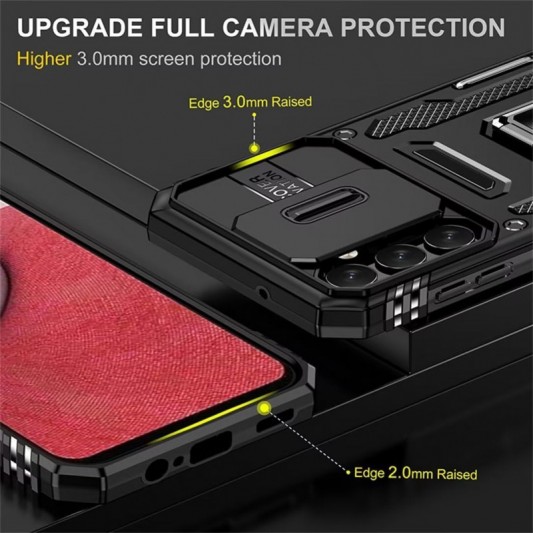 Ударопрочный чехол Camshield Army Ring для Samsung Galaxy S23 FE Черный / Black - изображение 2