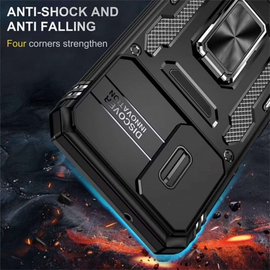 Ударопрочный чехол Camshield Army Ring для Samsung Galaxy S23 FE Черный / Black - изображение 6