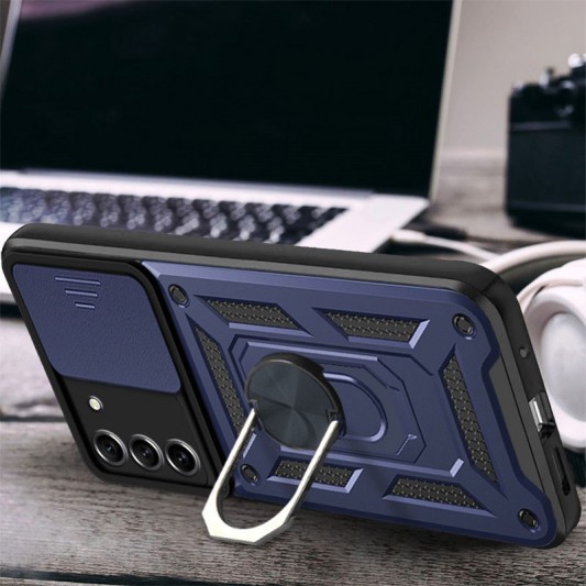 Ударостійкий чохол Camshield Serge Ring для Samsung Galaxy S22 Синій - зображення 3 
