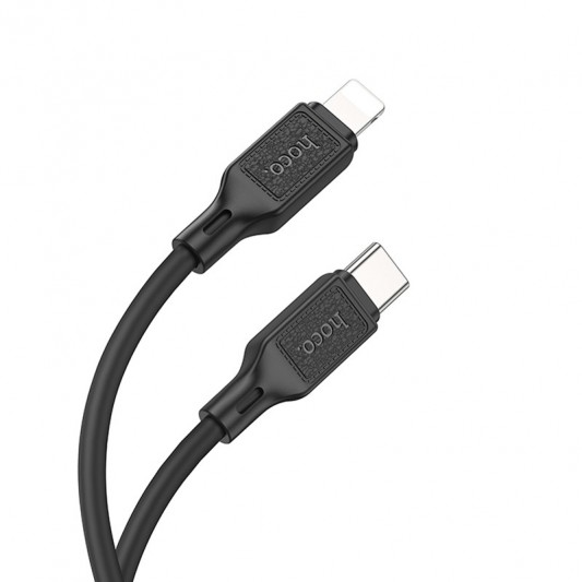 Дата кабель Hoco X90 Cool silicone Type-C to Lightning 20W (1m) Black - зображення 2 