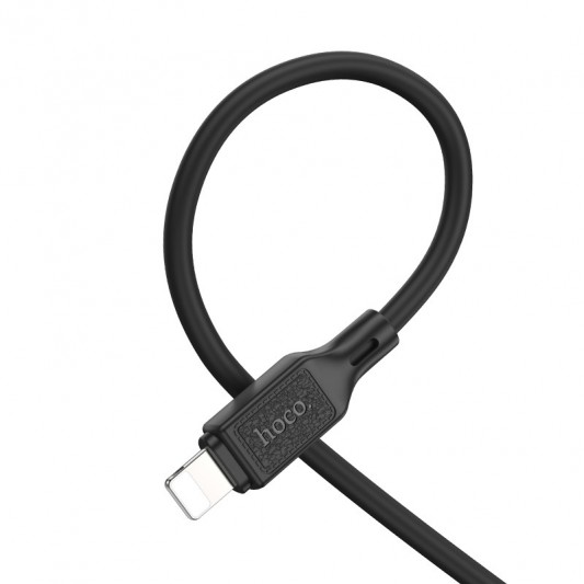 Дата кабель Hoco X90 Cool silicone Type-C to Lightning 20W (1m) Black - зображення 3 