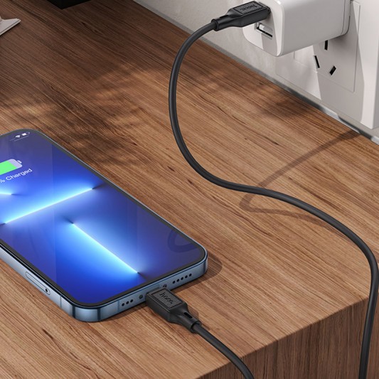 Дата кабель Hoco X90 Cool silicone Type-C to Lightning 20W (1m) Black - зображення 5 