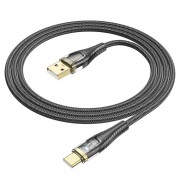 Дата кабель Hoco U121 Gold standart Transparent Discovery Edition USB to Type-C (1.2m) Black