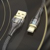 Дата кабель Hoco U121 Gold standart Transparent Discovery Edition USB to Type-C (1.2m) Black