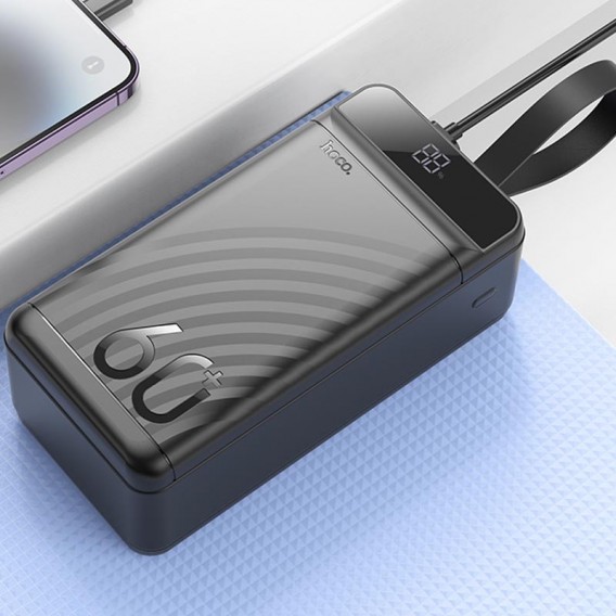 Портативний ЗП Power Bank Hoco J123C Element 22.5W+PD20W 60000 mAh Black - зображення 4 
