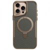 TPU+PC чохол Metal Buttons with MagSafe Carbon Ring для Apple iPhone 15 Pro Max (6.7") Золотий