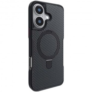 TPU+PC чехол Metal Buttons with MagSafe Carbon Ring для Apple iPhone 16 (6.1