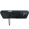 TPU+PC чохол Metal Buttons with MagSafe Carbon Ring для Apple iPhone 16 (6.1") Чорний