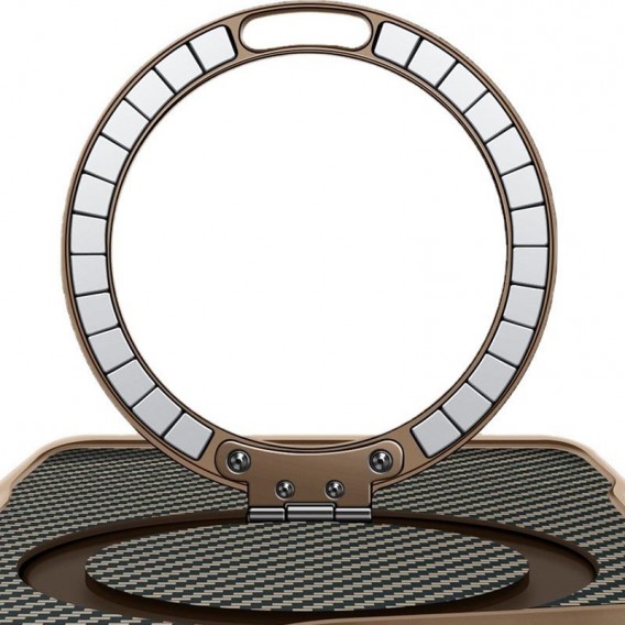 TPU+PC чохол Metal Buttons with MagSafe Carbon Ring для Apple iPhone 16 (6.1") Золотий