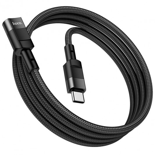 Перехідник Hoco U107 Type-C male to Type-C female USB2.0 (1.2m) Black - зображення 2 