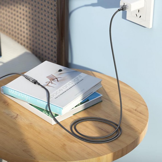 Перехідник Hoco U107 Type-C male to Type-C female USB2.0 (1.2m) Black