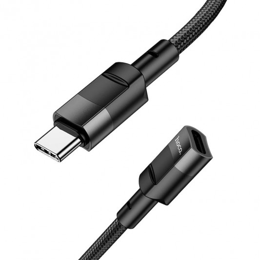 Перехідник Hoco U107 Type-C male to Type-C female USB2.0 (1.2m) Black - зображення 6 