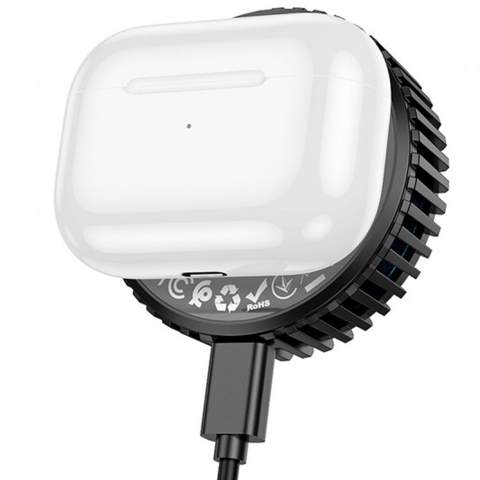 БЗП Hoco CW57 Air-cooled 15W magnetic wireless fast charger Black - зображення 6 