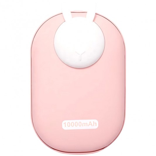 Портативний ЗП Power Bank GXZ-N705 2in1 з обігрівачем для рук 10000 mAh Pink / Rabbit
