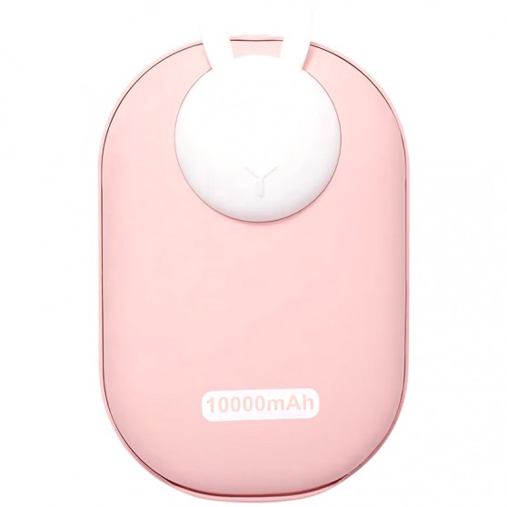Портативний ЗП Power Bank GXZ-N705 2in1 з обігрівачем для рук 10000 mAh Pink / Rabbit