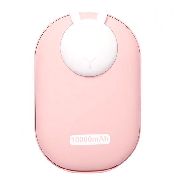 Портативний ЗП Power Bank GXZ-N705 2in1 з обігрівачем для рук 10000 mAh Pink / Rabbit