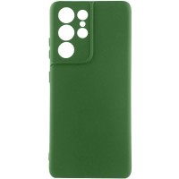 Чехол TPU GETMAN Liquid Silk Full Camera для Samsung Galaxy S21 Ultra Зеленый / Dark green