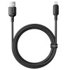 Дата кабель Baseus Silky Series OS Fast Charging USB to Lightning 2.4A (2m) (P1037770) Cluster Black