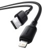 Дата кабель Baseus Silky Series OS Fast Charging USB to Lightning 2.4A (2m) (P1037770) Cluster Black