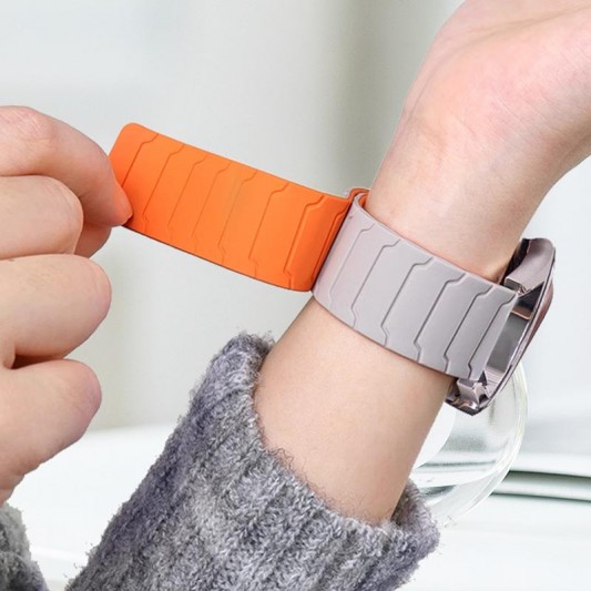 Ремешок Dual-color Magnetic для Smart Watch 22mm Starlight / Orange - изображение 1