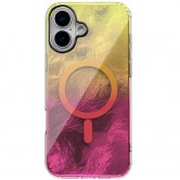 Чехол TPU Shiny Mountain (MagFit) для Apple iPhone 16 (6.1 дюйма) Yellow / Pink