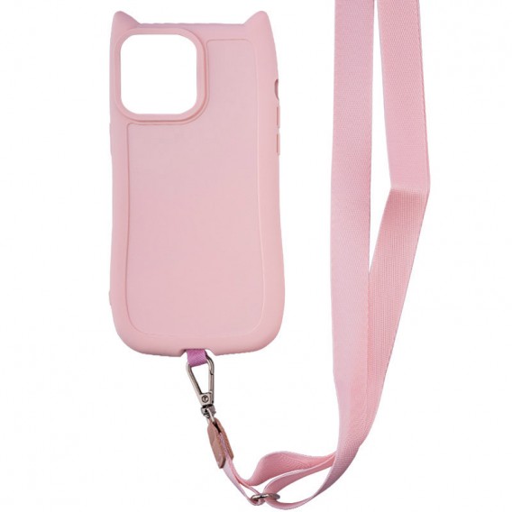 Чохол TPU GETMAN Cat with straps для Apple iPhone 12 Pro / 12 (6.1") Pink