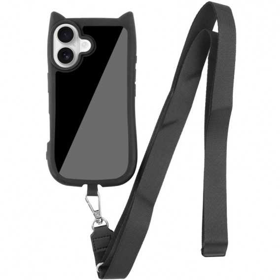 Чохол TPU GETMAN Cat with straps для Apple iPhone 16 (6.1") Black