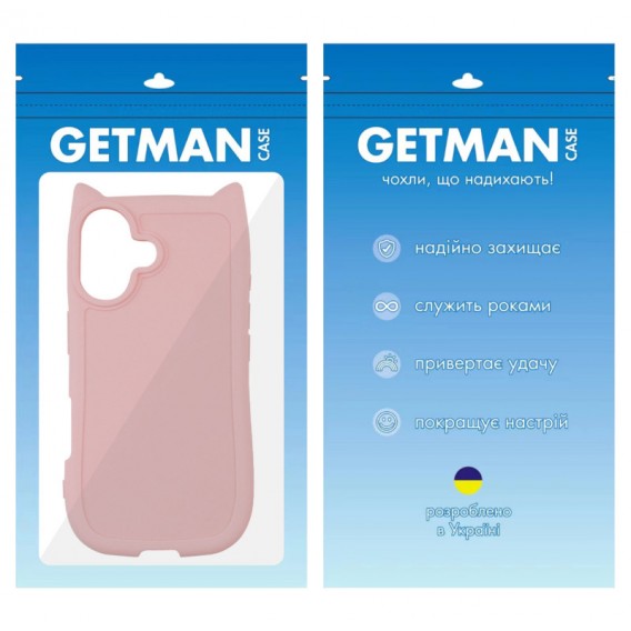 Чохол TPU GETMAN Cat with straps для Apple iPhone 16 Plus (6.7") Pink