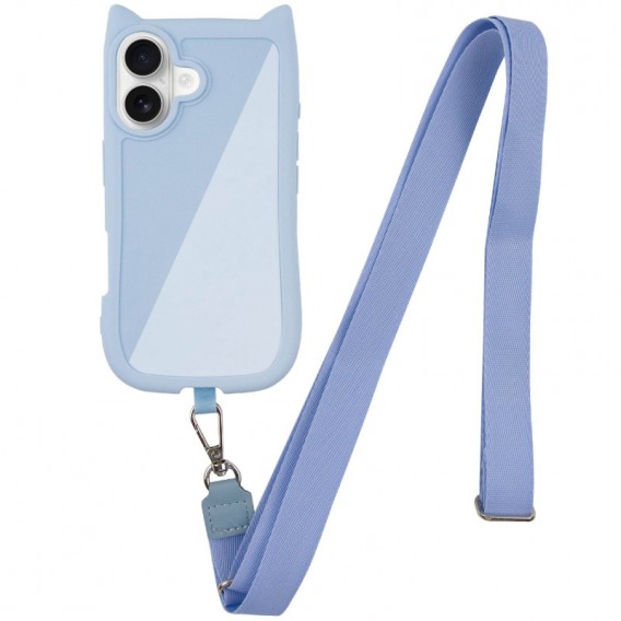 Чохол TPU GETMAN Cat with straps для Apple iPhone 16 Plus (6.7") Blue