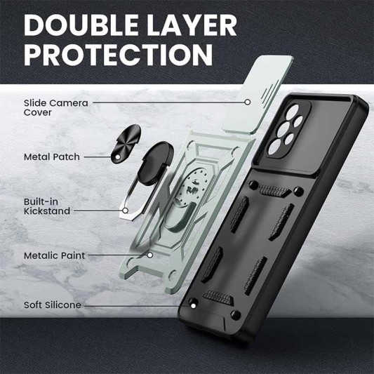 Ударопрочный чехол Camshield Serge Ring для Samsung Galaxy A72 4G / A72 5G Зеленый - изображение 5