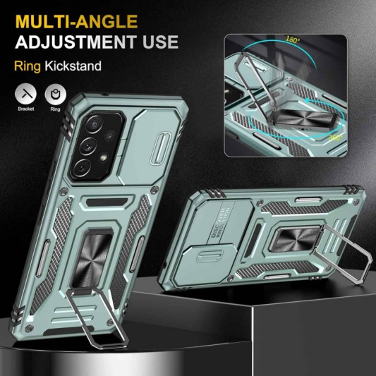 Ударостійкий чохол Camshield Army Ring для Samsung Galaxy A53 5G Зелений / Light Green - зображення 2 