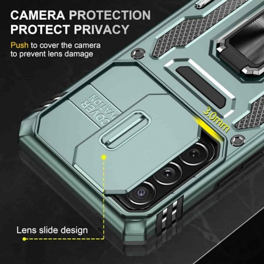 Ударостійкий чохол Camshield Army Ring для Samsung Galaxy A53 5G Зелений / Light Green - зображення 3 
